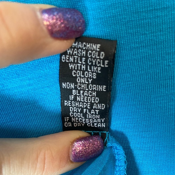 Color Fx Turquoise Ruffle Tier and Lace Sleeveless Dress - Picture 6 of 7